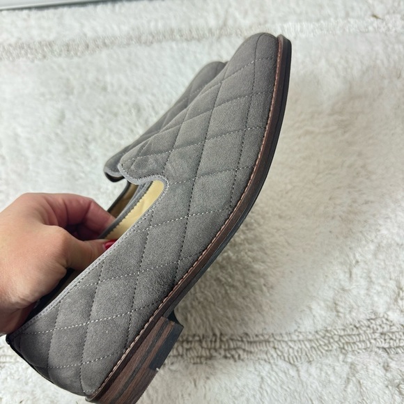 Ara Katrice Quilted Suede Loafer Gray Size 7 Slip On Round Toe - Picture 6 of 11